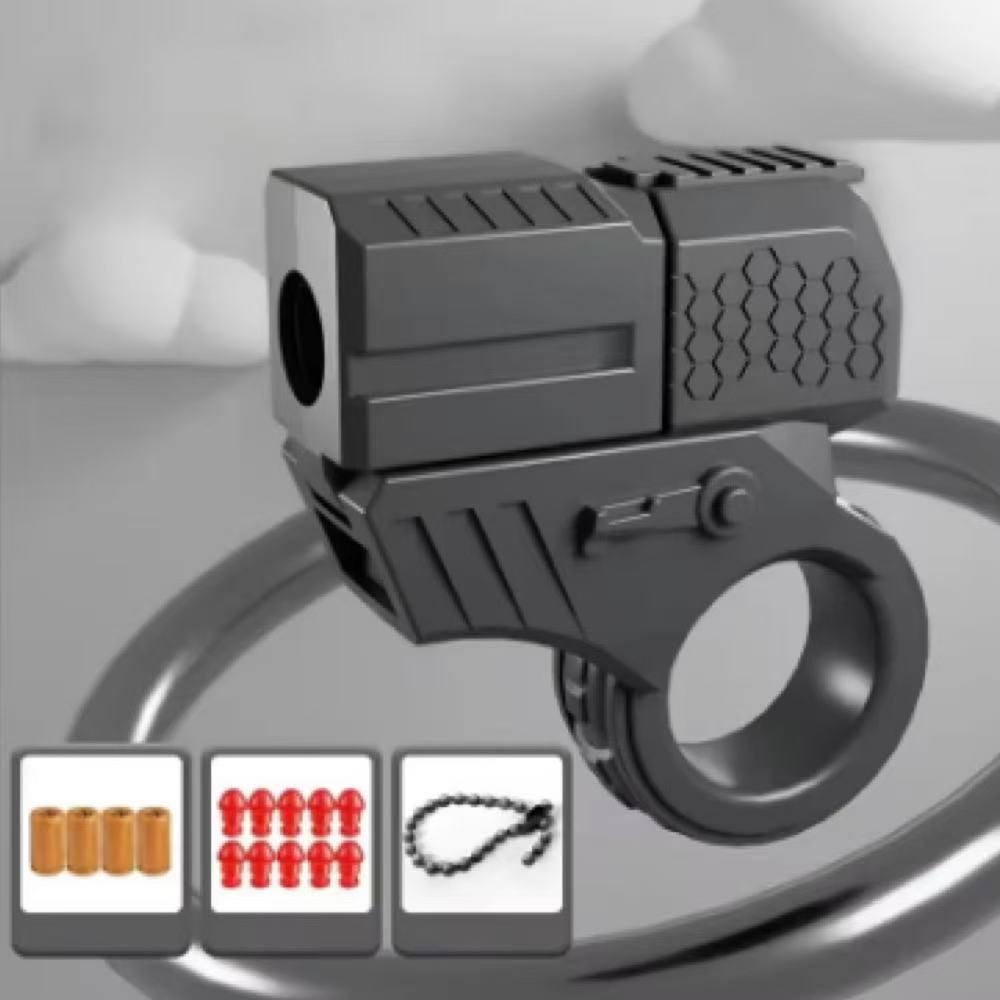 New Mini Gun Shell Ejected Can Launch Decompression EDC Finger Ring Pistol Fidget Spinner Ratchet Anxiety Stress Relief Toy Guns