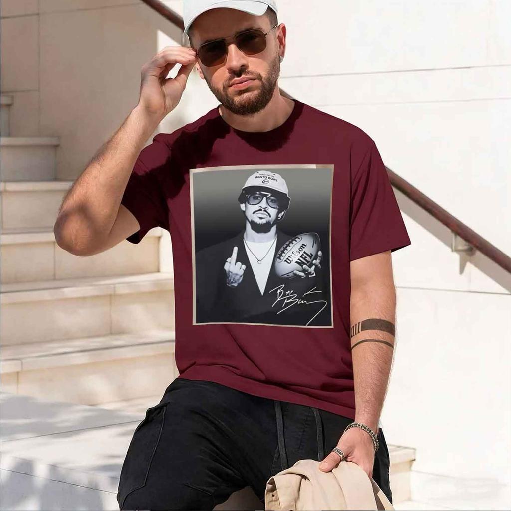Bad Football Tshirt Benito Bowl Halftime Show T Shirt Casual Round Ne Loose Tshirt Streetwear Unisex Clothes 2026 New Model Sho