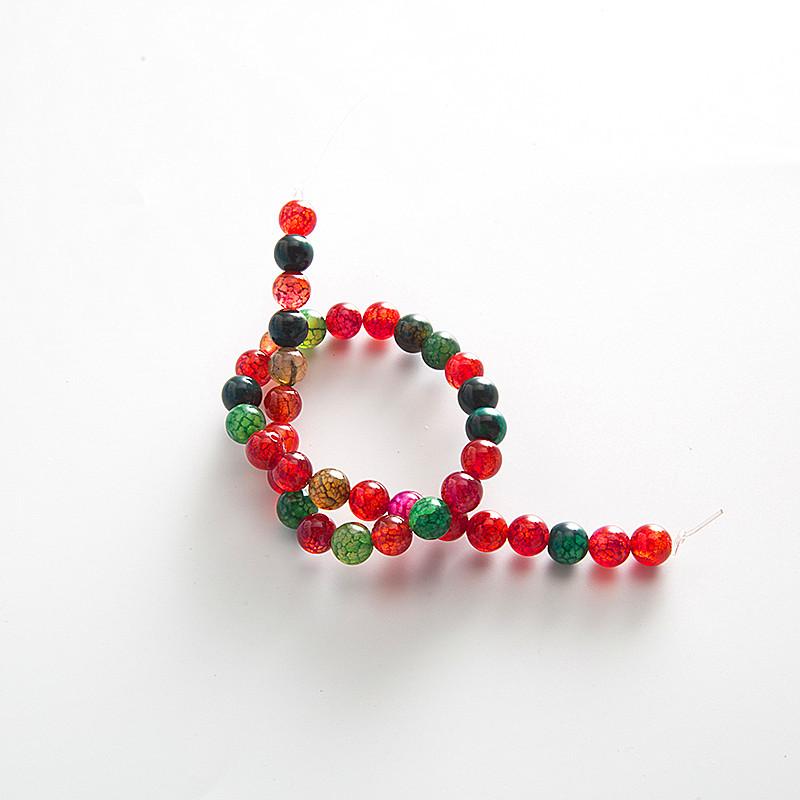 Natural Tourmaline Agate Round Beads Jewelry Accessories - Seven-Color Semi-finished DIY Products