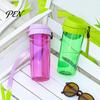 Hot Cold Drink Beverage Container Transparent Water Cup, Portable Plastic Bottle, with Strap Bottle Handle, Clear Heat-resistant Drinkware, for School