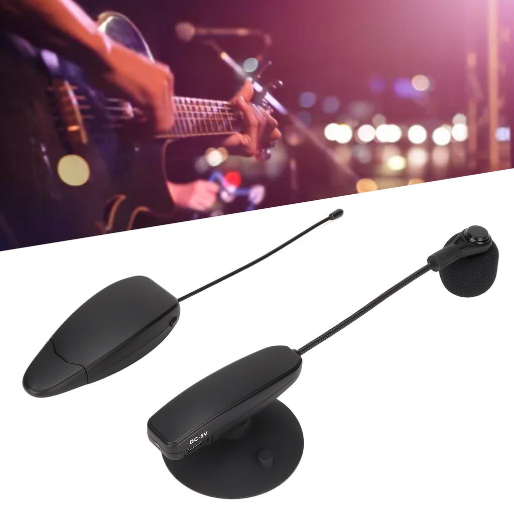 Kabelloses Instrumentenmikrofon Kugelcharakteristik UHF Clip-Kondensatormikrofon für Hörner Trompeten Klarinetten S