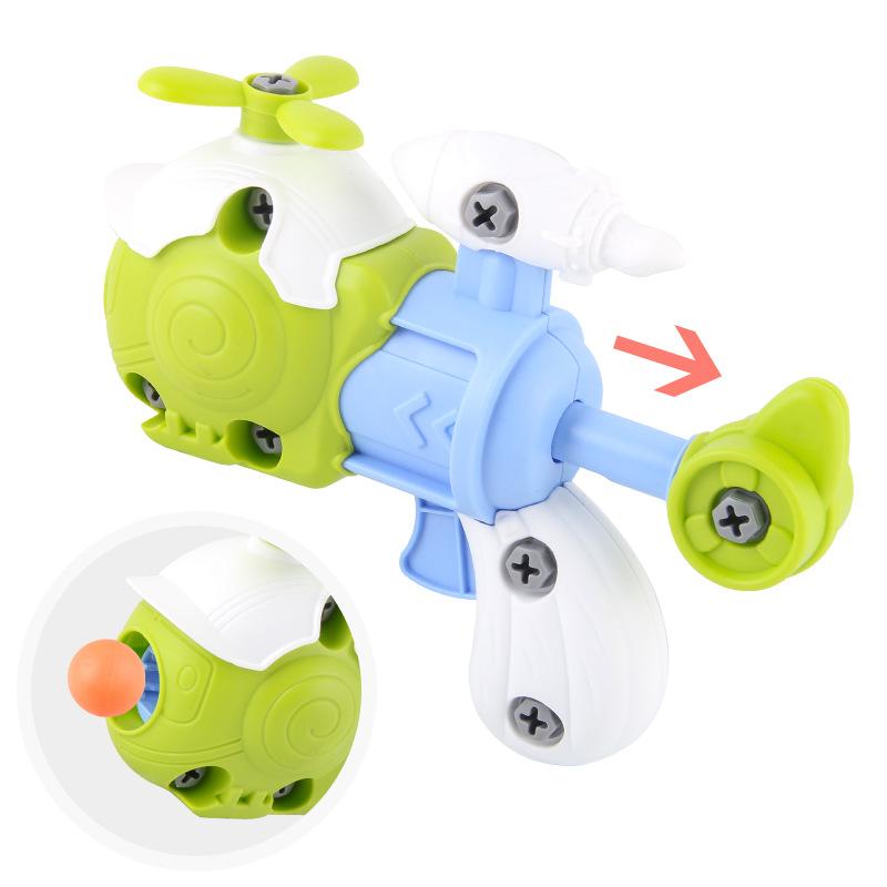 Children'S Disassembly Toys, Diy Assembly And Disassembly Nut Combination Shootable, Dinosaur Aircraft Toy Gun