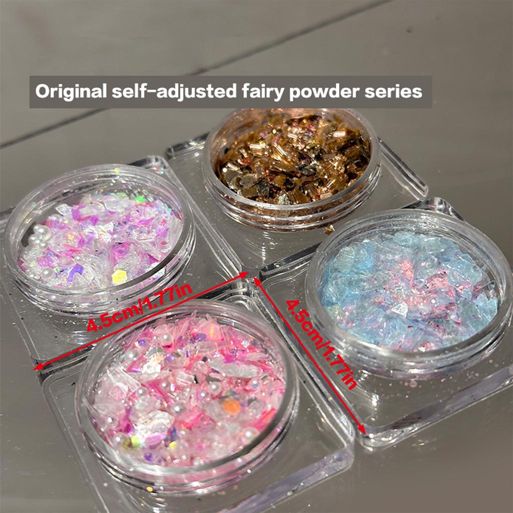1Box Nail Glitter Powder Silver Glitter Iridescent Flakes Sequins Super Shining Paillette Pigment Dust For Nails Decoration