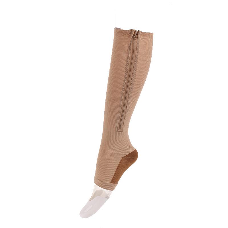 Compression Stockings Sports Pressure Long Cycling Socks Zipper Professional Leg Support Thick Men Women Socks