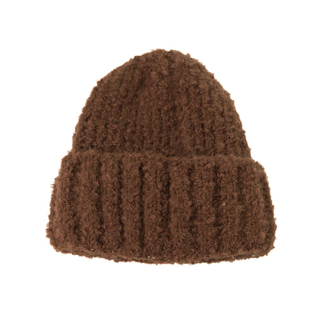 Korean Version of Women's Wool Hat Fashionable and Versatile  Big Head  Ear Protection  Cold Cold Hat  Solid Color Simple Hat
