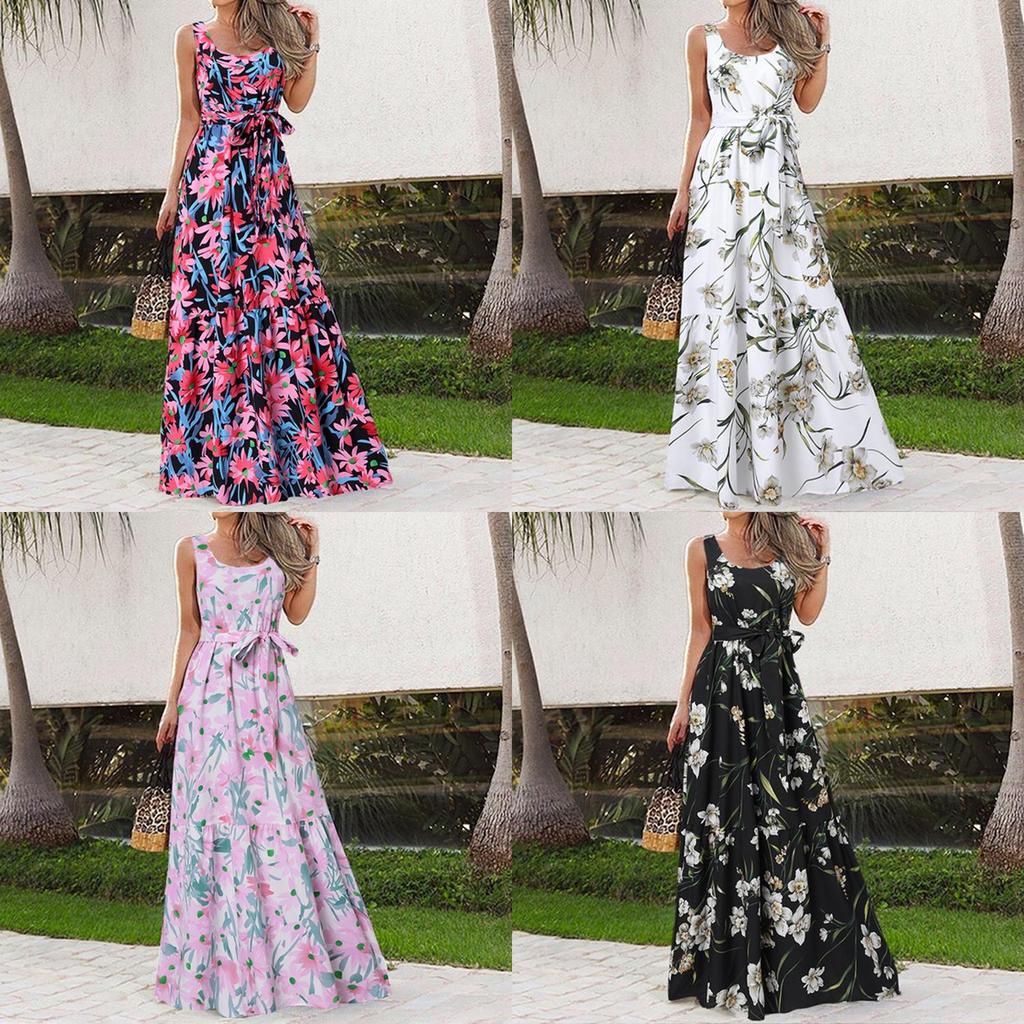 Urban Casual Print Dress With Belt For Summer Fashion Enthusiasts
