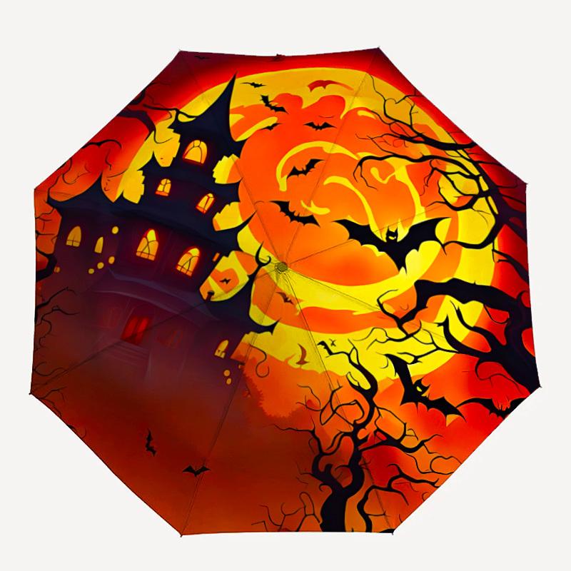 

1pc Halloween Haunted Fashionable Automatic Opening/Closing Folding Umbrella with 8 Bones, Windproof Portable, Daily Use330