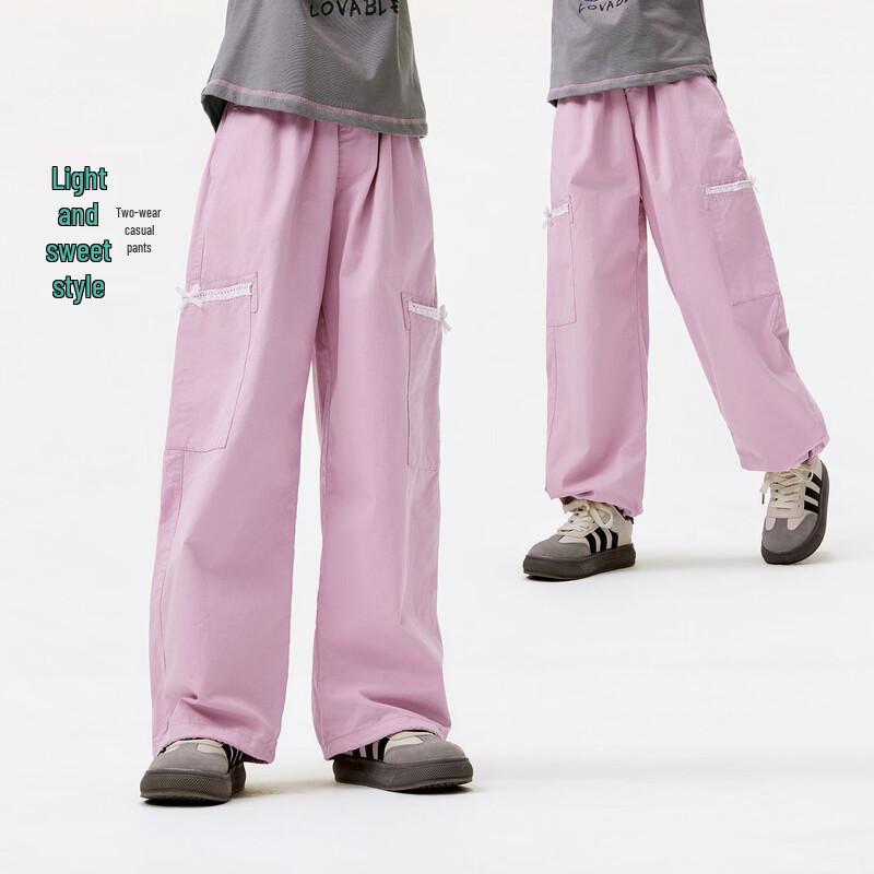 Xiaoyiman Girls  Lace Trim Casual Straight-Leg Pants 11-12Y (150)