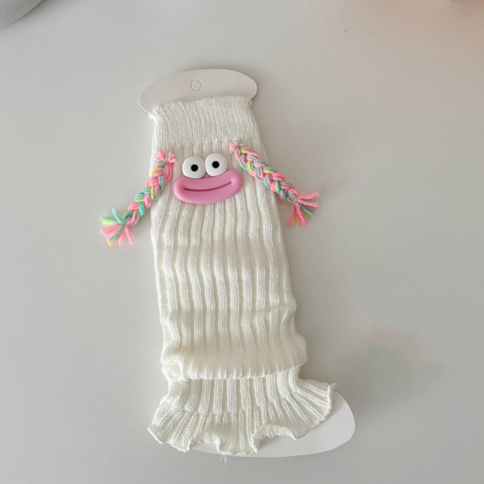 

Носки-чехлы для родителей и детей, Забавный рот сосиски, Гольфы, Контрастные цвета, Милая пряжа, Носятся поверх обуви, Носки-гольфы для родителей и детей One Size белый