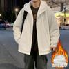 Autumn and Winter Double-sided Coat Fashion Trend Lamb Wool Jacket Hooded Double-sided Coat Green Couple