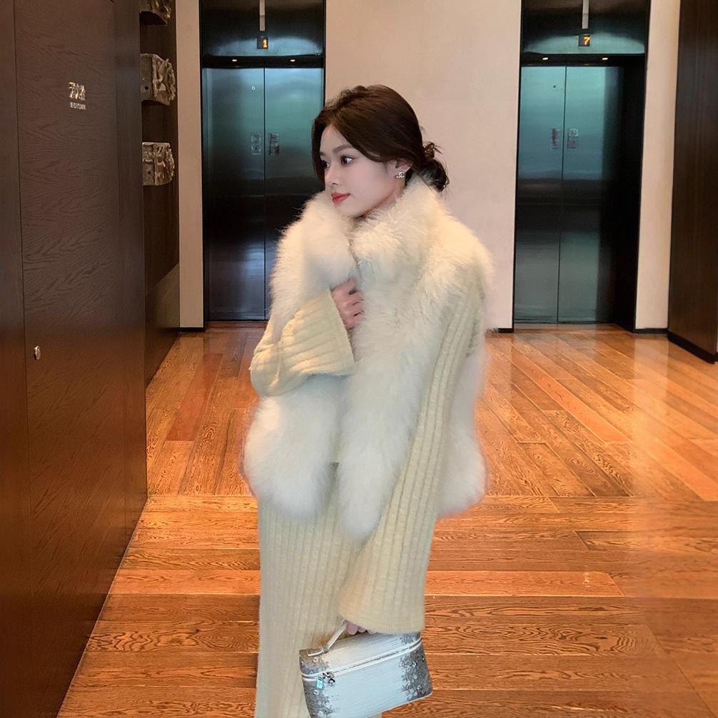 Xiaohua's marshmallow vest imitation fox fur turtleneck clear mountain twilight snow hemp bean fur vest fluffy coat