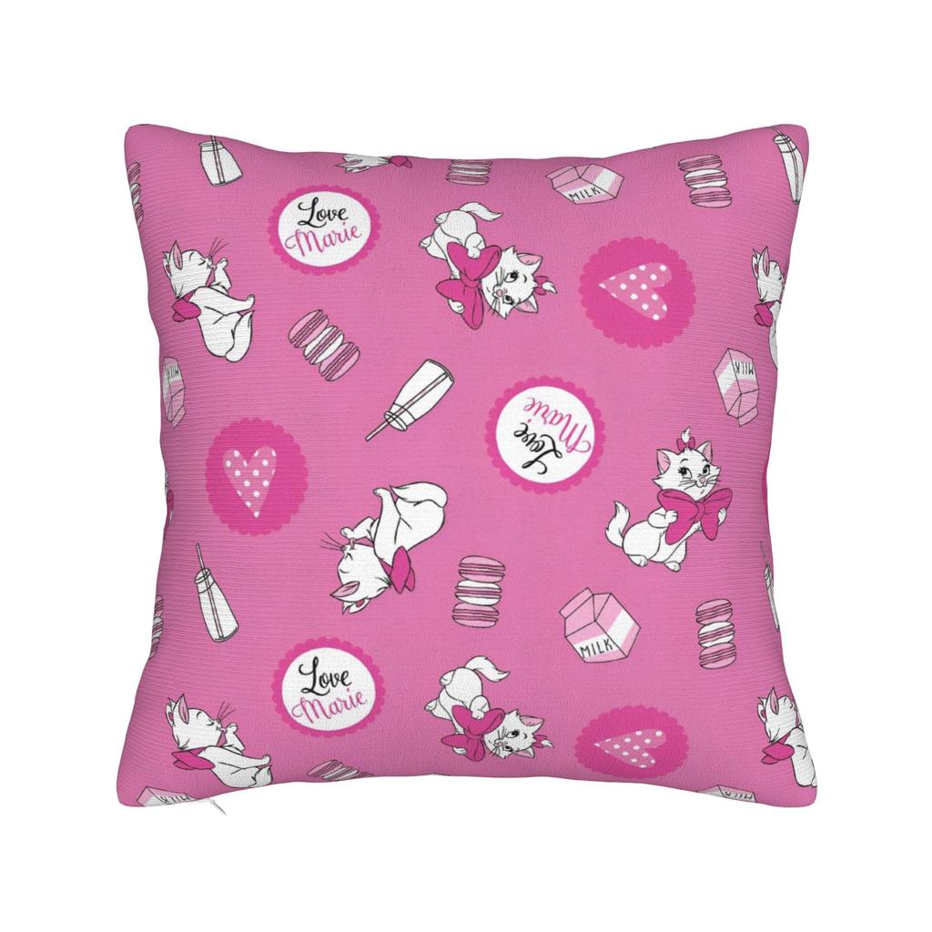 Marie Cat Inspired  Square Pillow Case Cushion Cover Funny Polyester Decor Pillowcase for Sofa 45x45cm