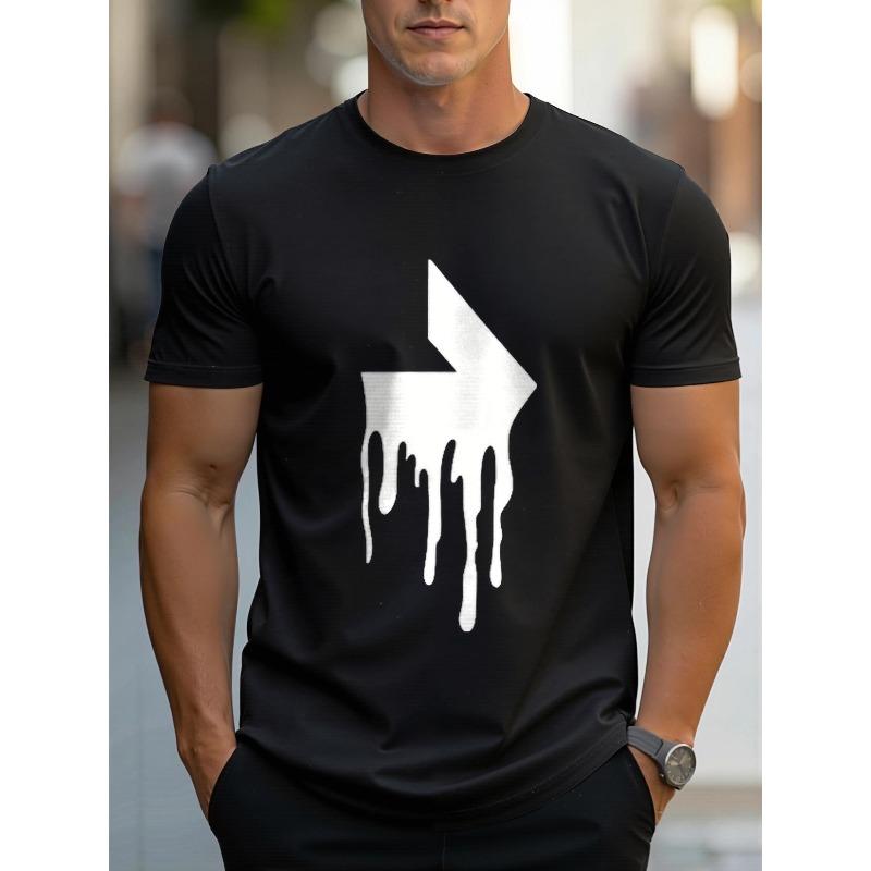 Men'S Printed Short Sleeve T-Shirt, Breathable Summer Half Sleeve Top, Casual, Machine Washable,Comfortable Fit