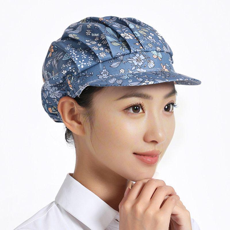 Korean Oil-Proof Chef Hat for Women - Hair Covering Kitchen Cap for Cooking and Catering