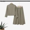 ZANZEA Women Long Sleeve Blazer and Midi Skirts Casual Two Piece Suit Sets