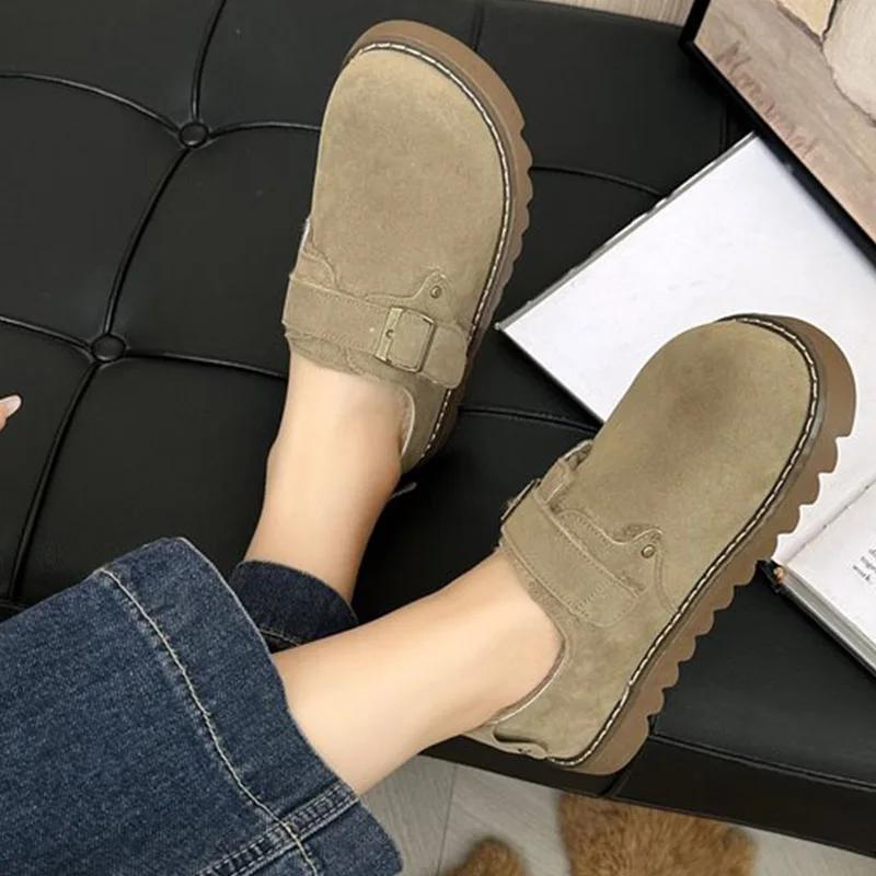 

Shallow Mouth Moccasin Shoes Slip-on Clogs Platform Loafers Fur Autumn Women Casual Female Sneakers Round Toe Moccasins Slip On 35 хаки