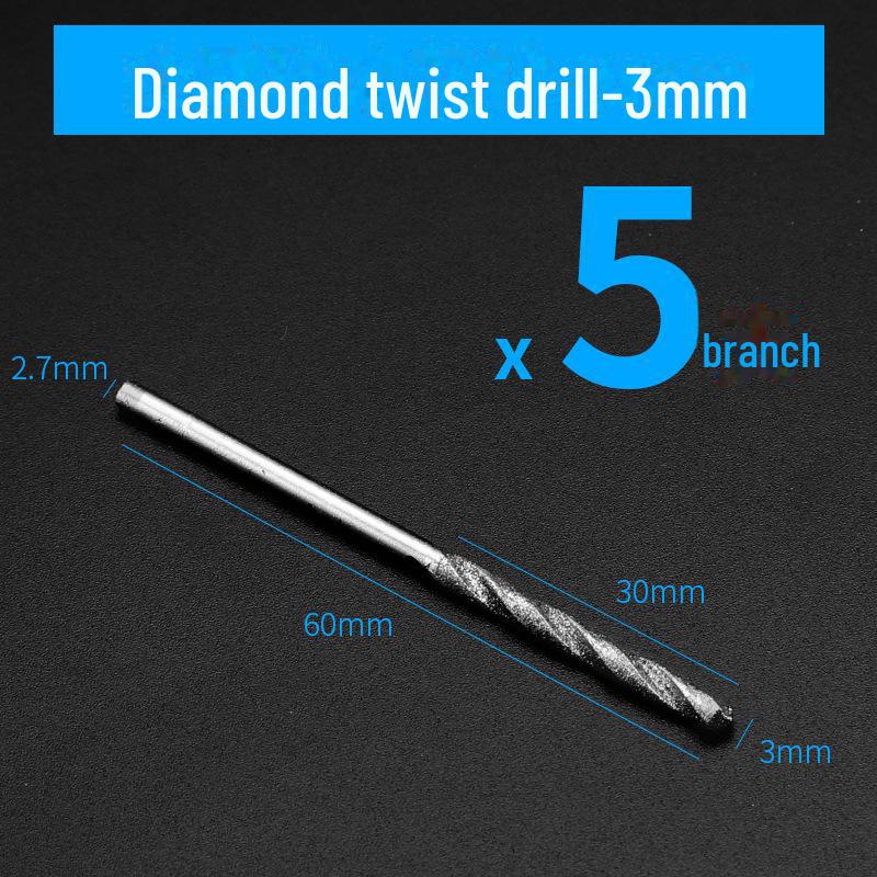 Diamond Twist Drill Bit for Jade, Beeswax, Crystal, and Glass. Electric Grinder Included.