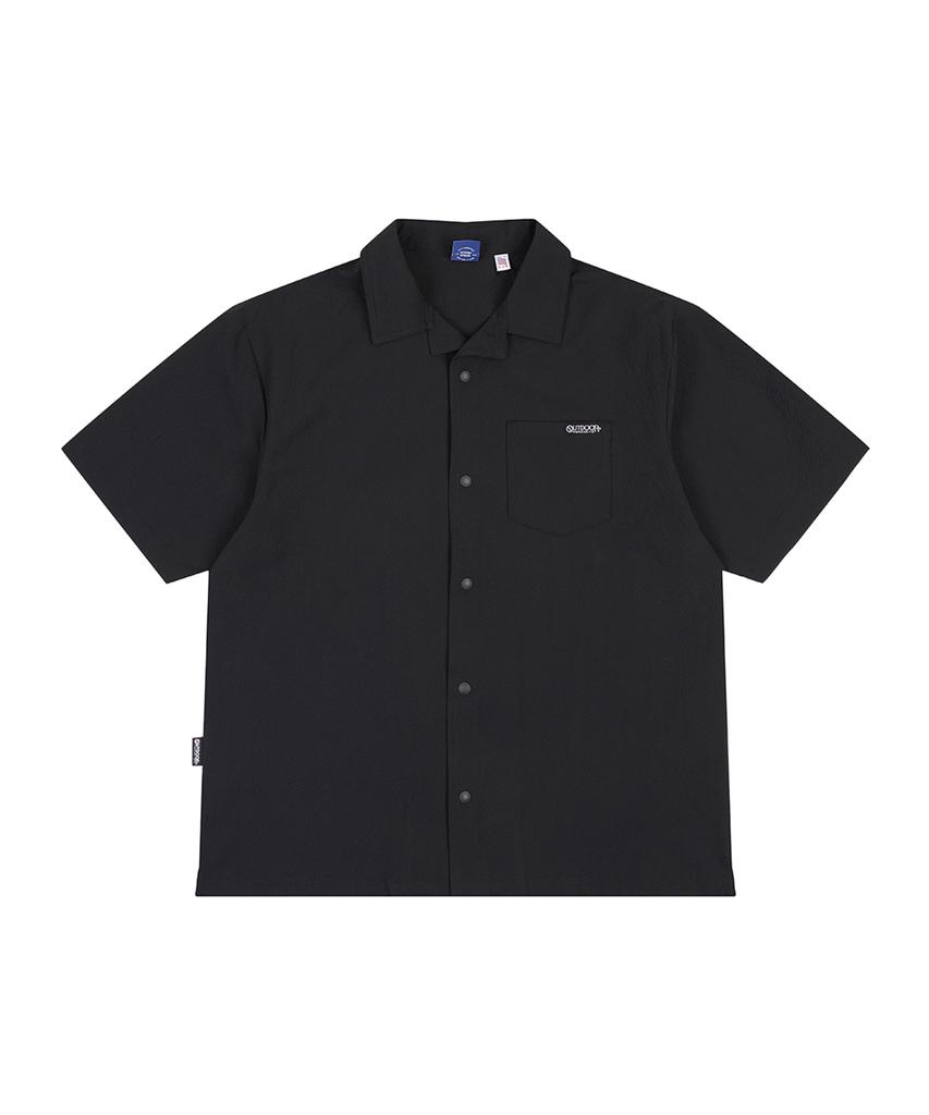 OUTDOOR PRODUCTS Sheer Sucker Open Collar Shirts (Black)