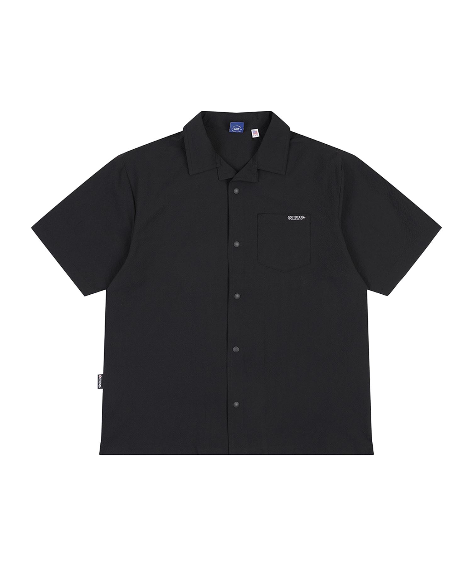 Outdoor Products Sheer Sucker Open Collar Shirts (Black) Black/L