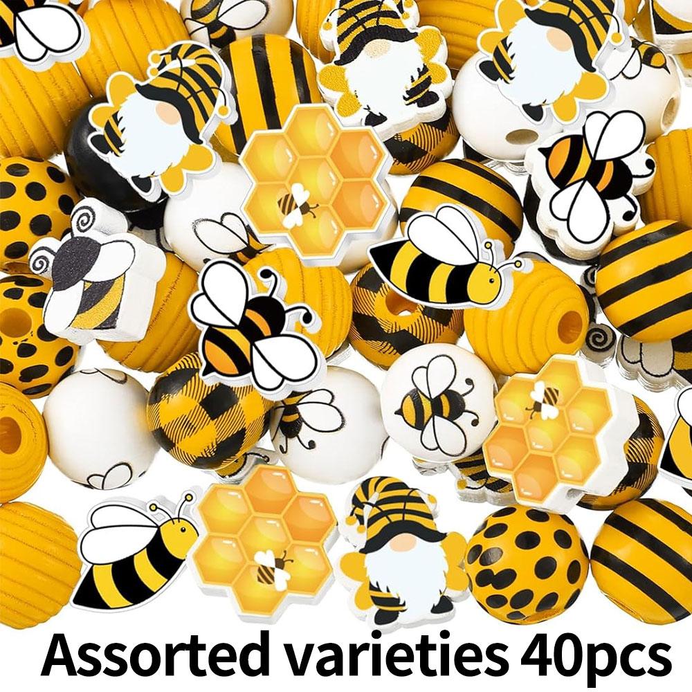 

10/20/40 шт. Деревянные бусины, цветные бусины для рисования, декоративные бусины, бусины для поделок, полировка, круглые бусины из пчелиного дерева, сделай сам, изготовление венков, украшение для вечеринки 40pcs