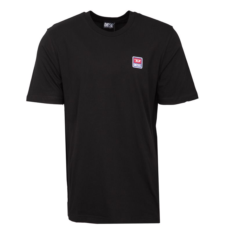 Men's Plain Cotton T-shirt with Embroidered Logo DIESEL
