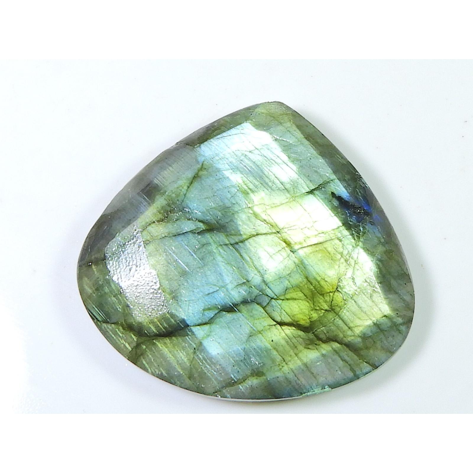 

38X42MM Top Rainbow Labradorite Heart Cabochon Crystal Loose Gemstone 92Cts. SK-1313