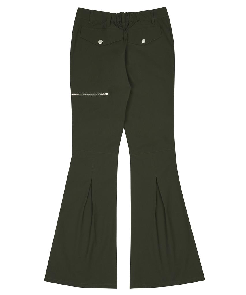 LUVISTRUE Am Nylon Tuck Bootscut Pants(Khaki)