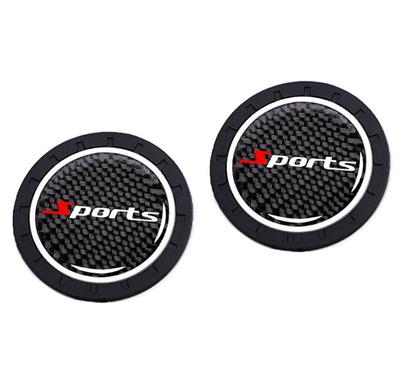 Neu 2 Stück Hochwertig Rutschfest Elastisch Langlebig Echte Kohlefaser Auto Auto Wasserbecher Schlitz Rutschfeste Matte Pad Sportstil