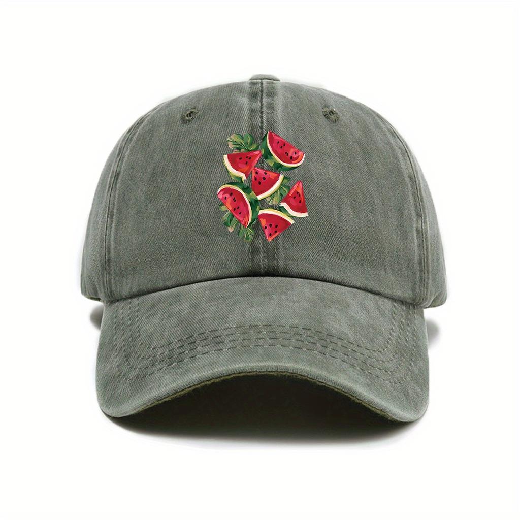 Watermelon Printed Baseball Cap Retro City Daily Commuting Suitable for Men and Women with Fun Patterns Casual Style