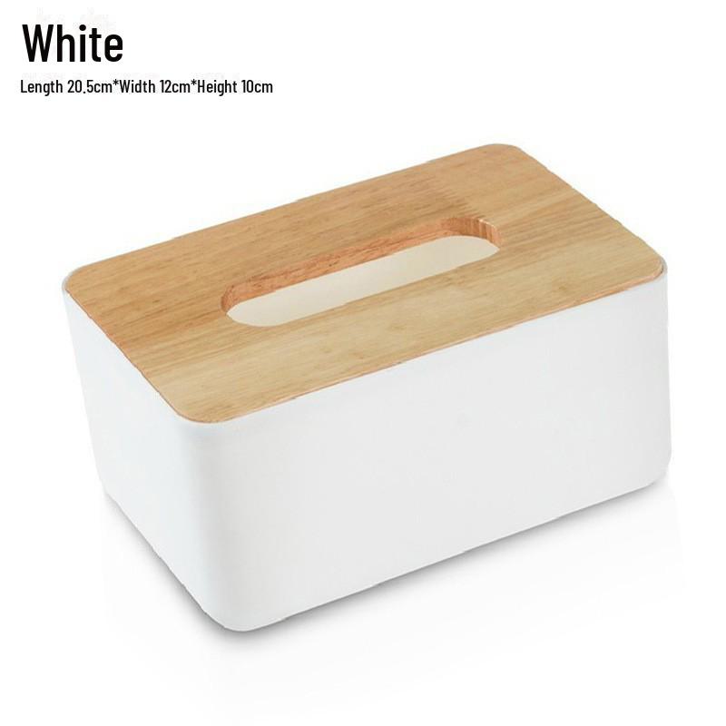 

Коробка для салфеток в скандинавском стиле с деревянной крышкой и пультом дистанционного управления для гостиной или ресторана. Large size: 20.5*12*10 белый