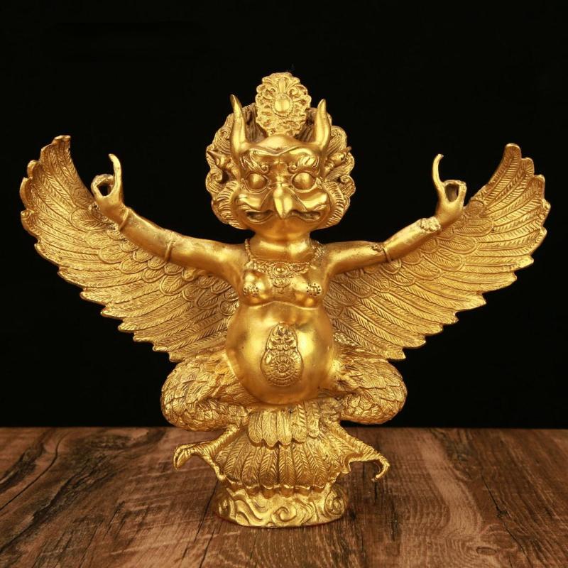 copper Lei Zhen Zi God Statue ,Gold-winged Roc Bird Home Living Room Decor