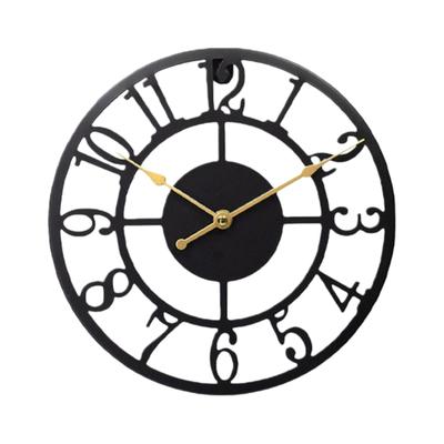 Industrial Themed 12Inch Rusts Resistant Metal Wall Clock Quiet Not Ticking Movement For Home Office Cafes Decoration