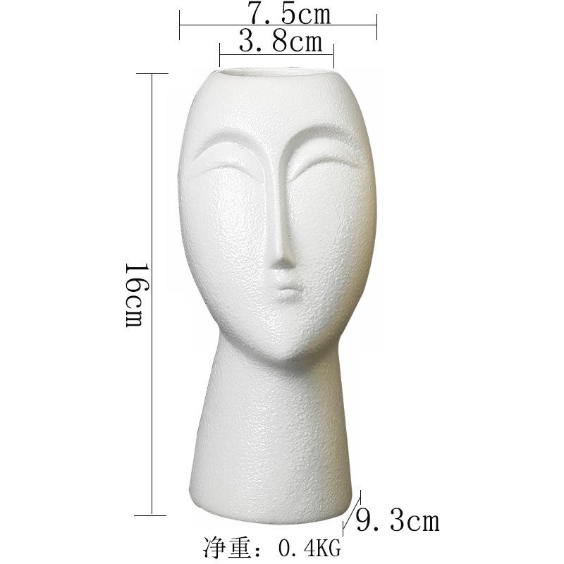 New Creative Human Ceramic Flower Ware Desktop Hand-Painted Home Accessories Flower Dried Flower Vase plants not included