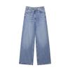 Autumn Women Denim Jeans Causal Ladies Zipper Wide Leg Long Pants Vintage Pockets Loose Streetwear Baggy Chic Trousers