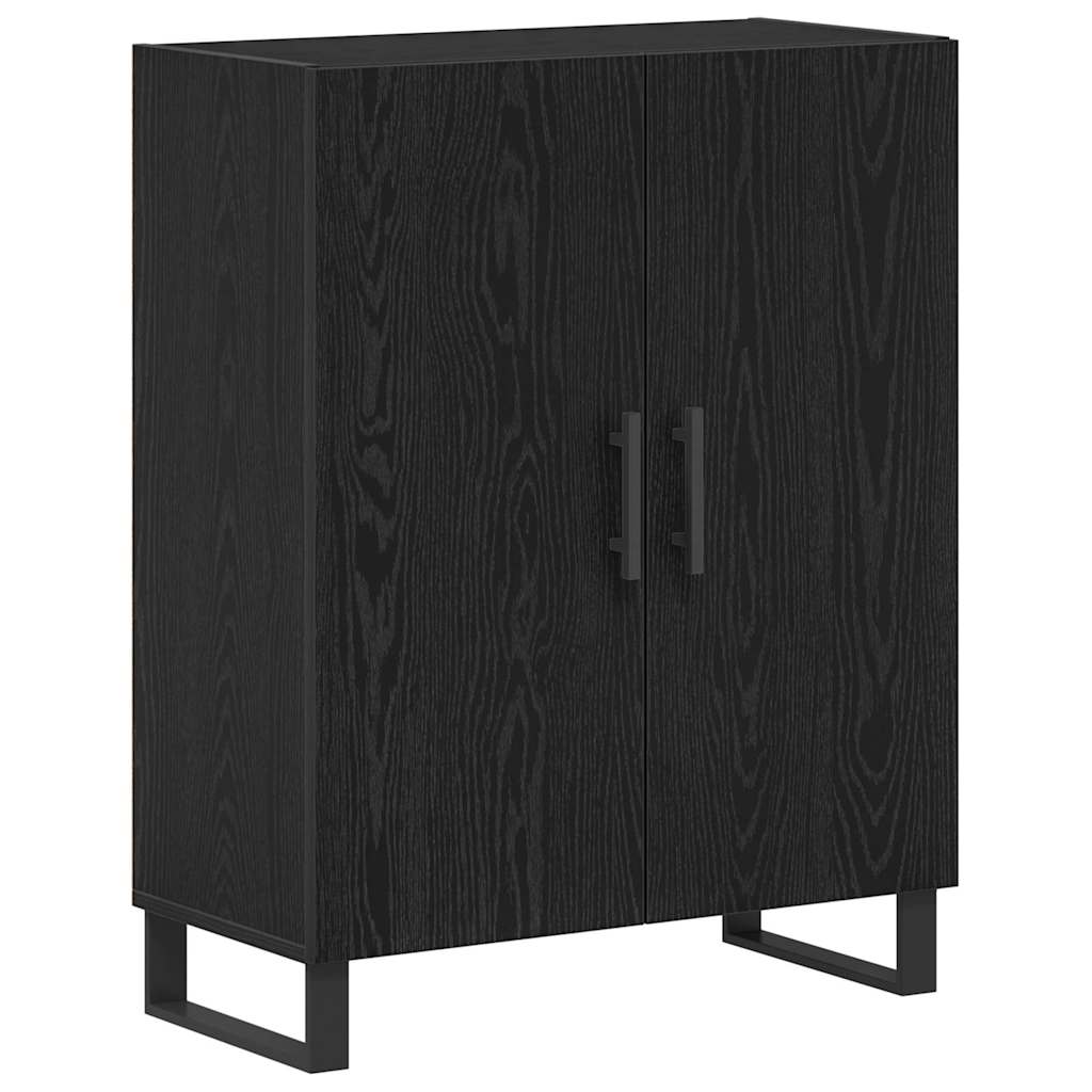 Highboard 2 pcs Black Oak Effect Wood Based Material