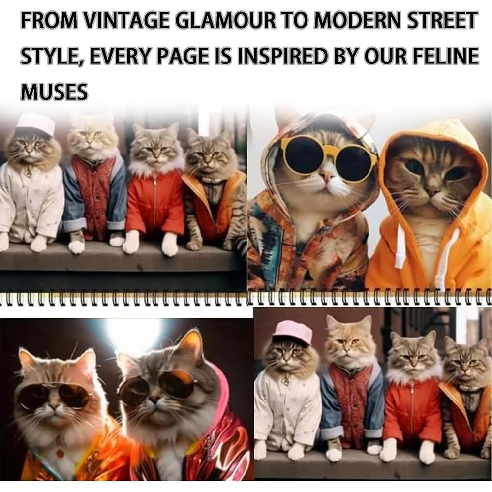 2026 Hip Cat Wall Calendar 3 Cool Cats In Sunglasses Trendy Attire Must Have for Cat Lovers Perfect Gift and Home Decor
