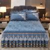 Winter Coral Fleece Luxury Bedspread King Queen Size Thicken Velvet Quilted Bed Skirt Zipper Removable Not Including Pillowcase