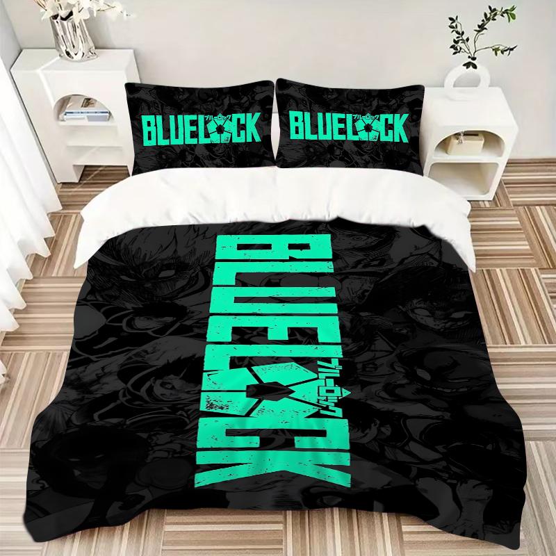 3Pcs Blue Lock Heroic Battle Bedding Set Soft Fabric Duvet Cover Pillowcases Christmas Xmas Halloween Gift 1 Duvet Cover 2 Pillowcase S120