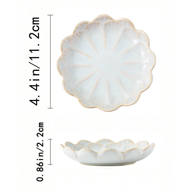 Japanese Kiln Change Lotus Leaf Plate Ceramic Jewelry Tray Popular Ins Home Storage Plate Ornament Gift