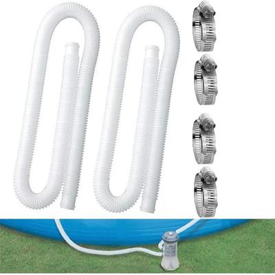 2PCS 59"Above Ground Pool Pump Accessory Hose For Intex 1.25" 32mm with 4 Clamps