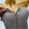 Export Single Stylish Double Zipper Tube Top Knitting Camisole Women's Summer New Arrival Base Sexy Pure Desire Tops