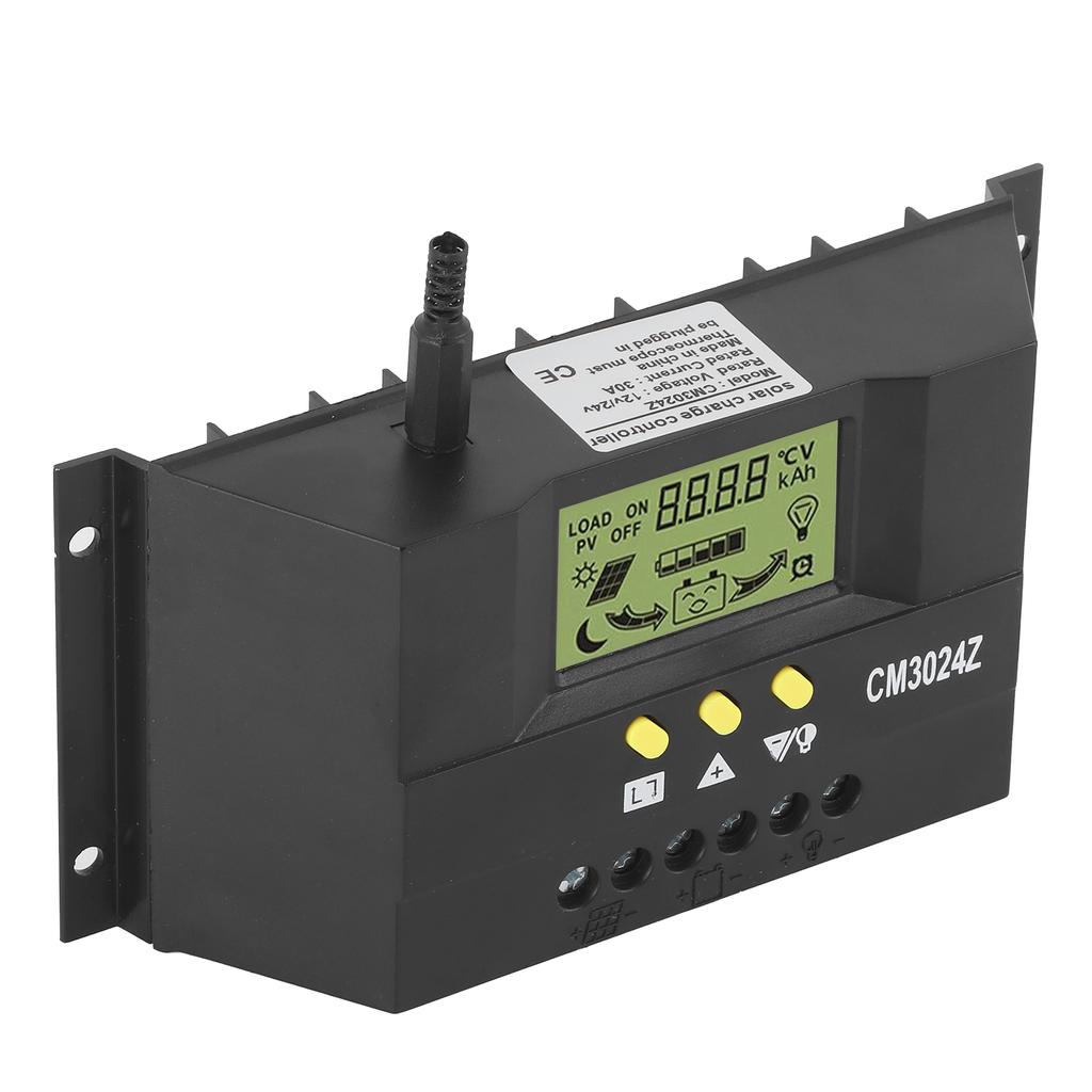 12V 24V 30A Solar Charge Controller Regulator PWM LCD Display for Home Industrial Commercial