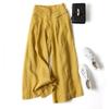 Ladies' Spring and Autumn Casual Wide Leg Pants, Loose Cropped Pants, Tassel Fabric, Elastic Waist Design Elegant Pants, Versatile and Comfortable