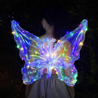 Colorful Luminous Butterfly Wings Balloons for Children's Night Market Decoration