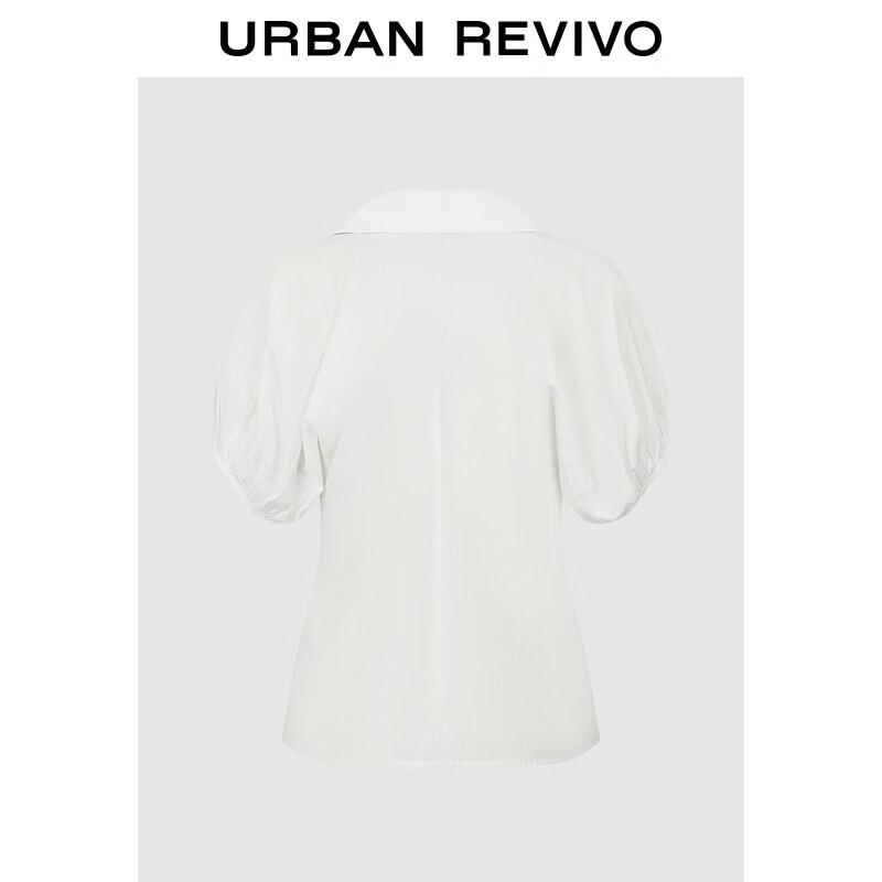 UR 2026 Women s Shirred Puff Sleeve Cotton Blouse XL