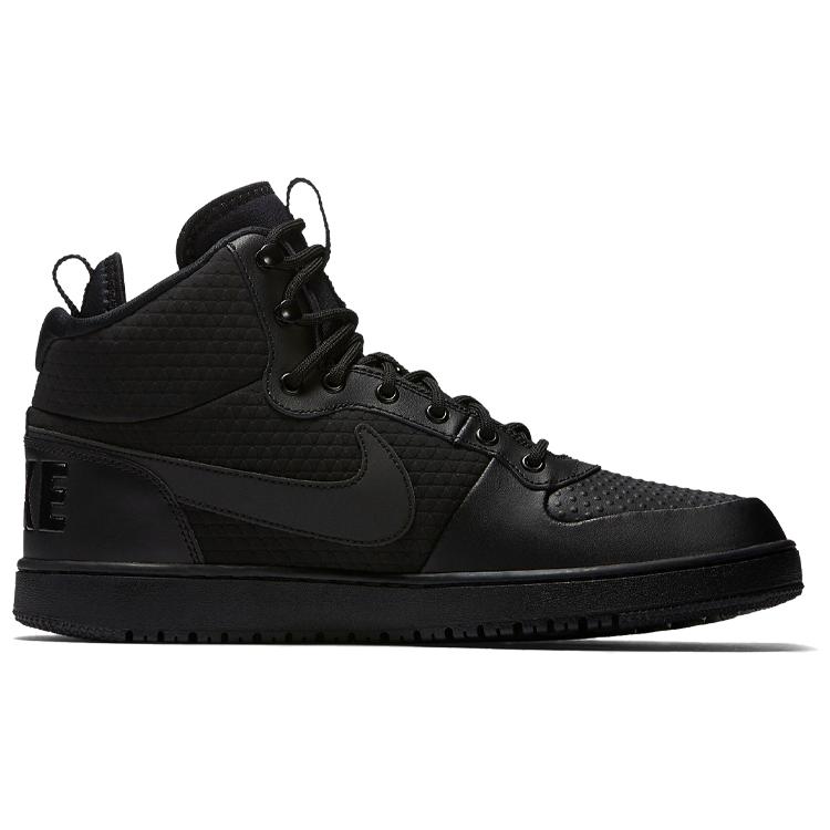 New Nike Court Borough Mid Winter Triple Black AA0547-002