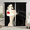 Set Of 2 Hair Salon Pole Bag Curtains Bedroom Kitchen Decoration Home Living Room Curtain Polyester Perfect For Area