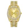 Men Genuine Big Brand Designer Watches Luxury Diamond Golden Fashion Alloy Band Calendar Quartz Gifts Watch Silver Reloj Hombre