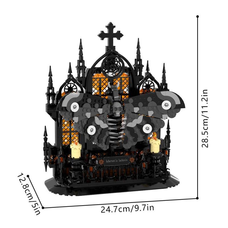 MOC Gothic Series Ghost Moth Building Block Toy Kit Gothic Ghost Moth (756 pieces)