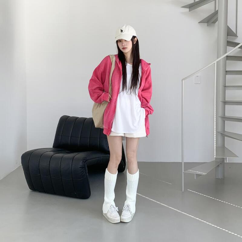 Женские зимние теплые вязаные носки-гетры до колена gray